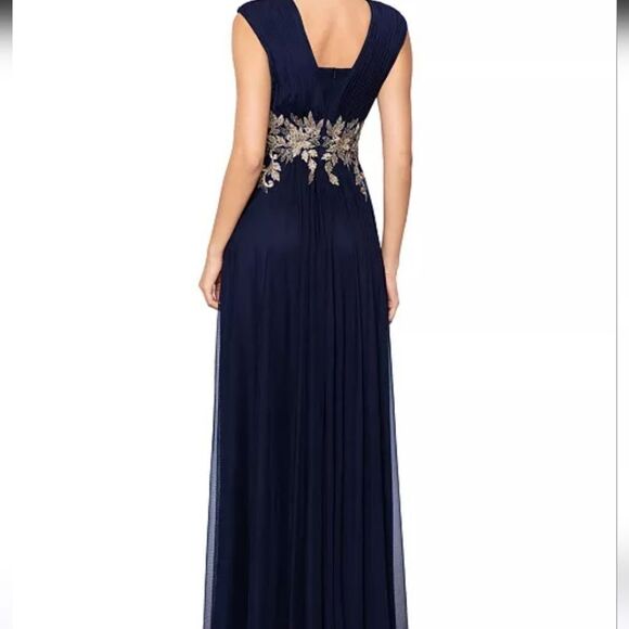 Betsy And Adam V Neck  Embroidered Gown Size 2P NWT - Picture 2 of 11